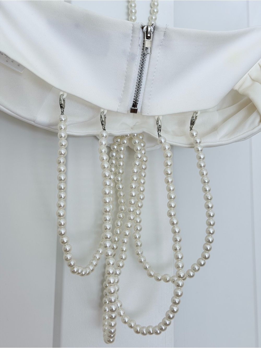 Skirt & Top Set – White Pearl Corset & Maxi Skirt XS/S - Picture 6 of 10
